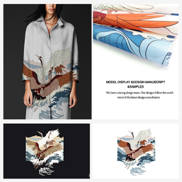 Impressão digital Home de matéria têxtil / vestuário tecido com guindaste Design